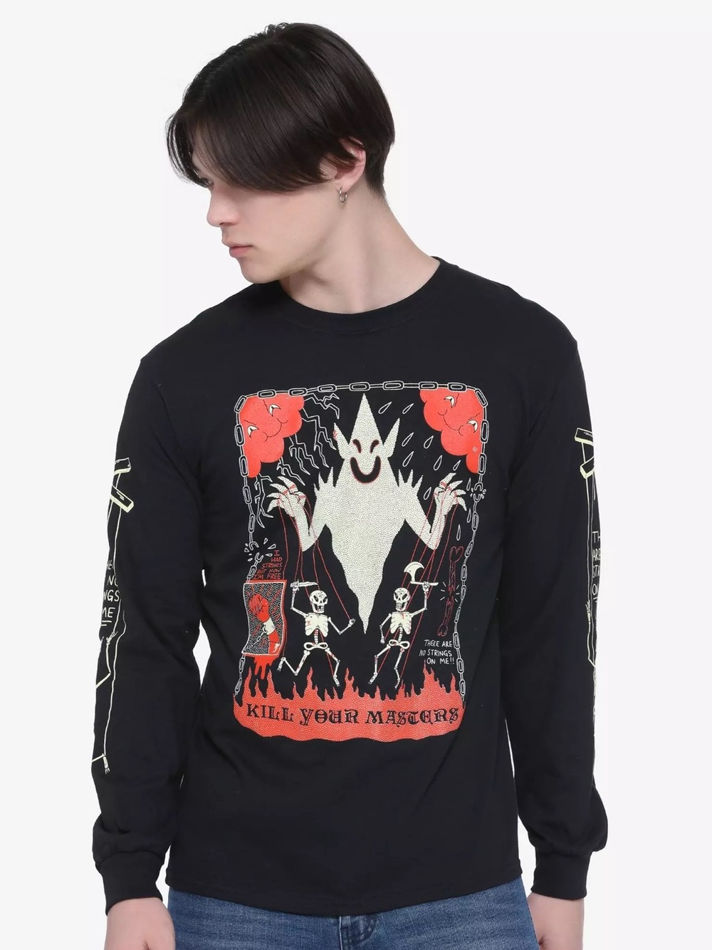 🔥Wizard of Barge Black Graphic Long Sleeve Tee Size Large